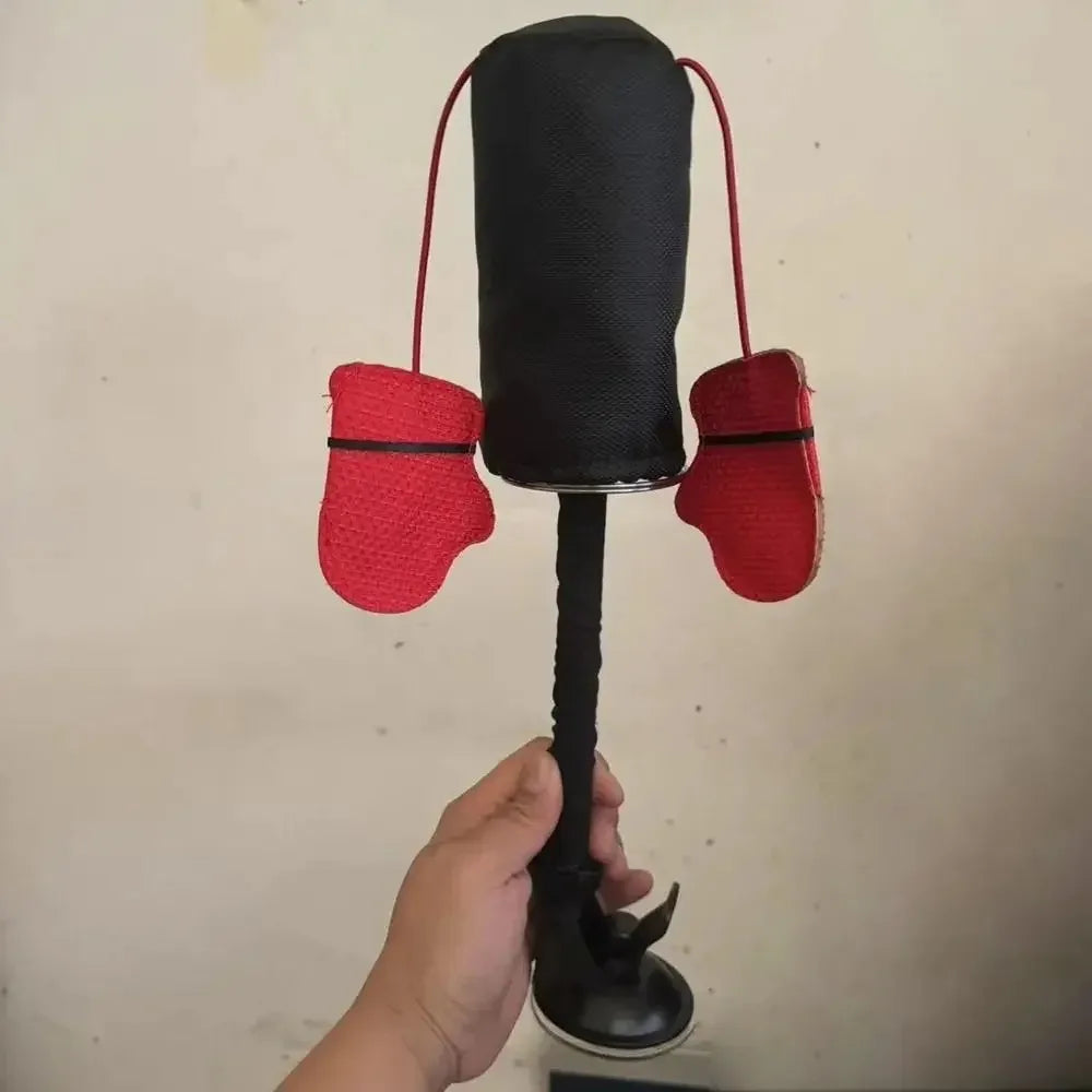 Cartoon Cat Punching Bag Toy with Suction Cup & Boxing Gloves - Fun Indoor Play for Kittens and Cats!