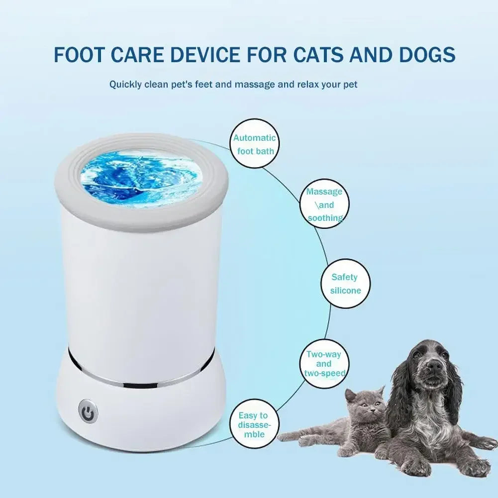 Revolutionary Automatic Dog Paw Cleaner - Electric Pet Foot Washer & Massager for All Dog Sizes - USB Rechargeable
